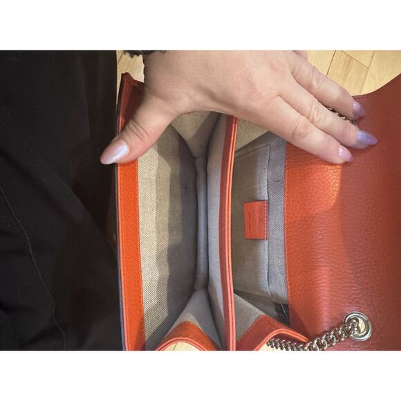 Authenticated Gucci Orange Interlocking Crossbody Leather Bag - Picture 7 of 10